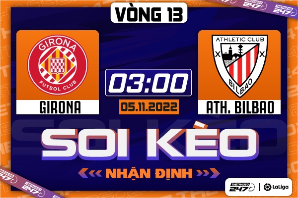 Soi kèo Girona vs Ath Bilbao, 03h00 ngày 5/11 | La Liga