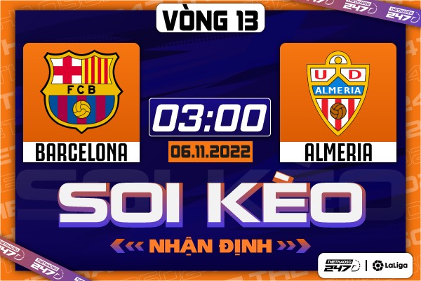 Soi kèo Barcelona vs Almeria, 03h00 ngày 6/11 | La Liga