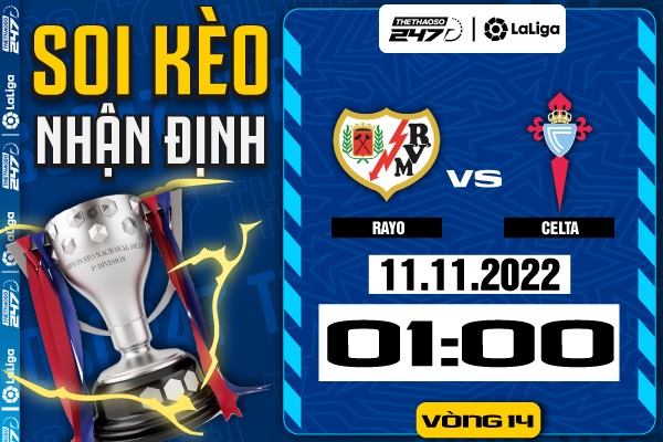 Soi kèo Rayo Vallecano vs Celta, 01h00 ngày 11/11 | La Liga