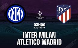 Inter Milan hướng tới chiến thắng trước Atletico Madrid tại lượt đi vòng 1/8 Champions League
