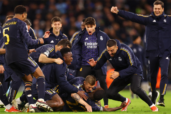Real Madrid hạ gục Man City sau màn rượt đuổi kịch tính, tiến vào bán kết Champions League