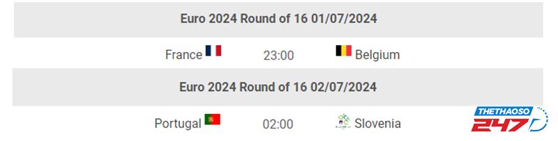 Lịch thi đấu EURO 2024 hôm nay 01/7: Bỉ phá dớp thua trước Pháp?