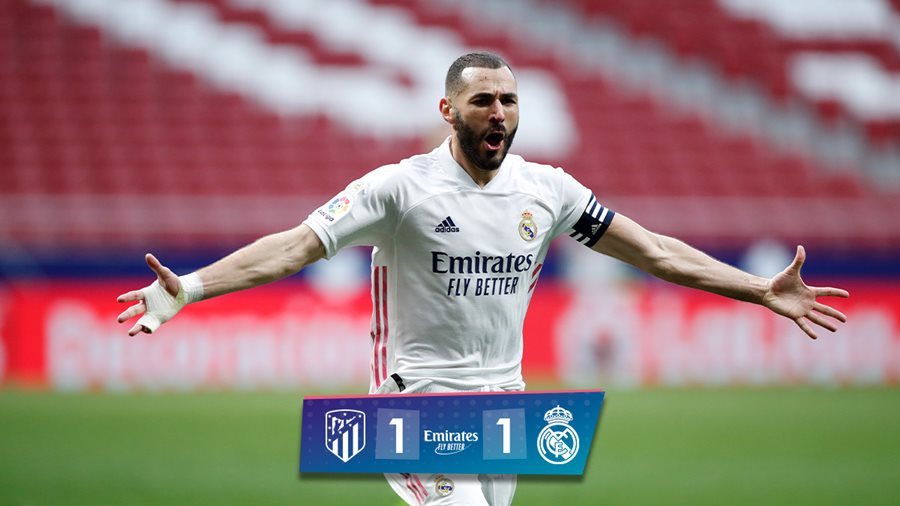Kết quả Atletico Madrid 1-1 Real Madrid: Benzema tỏa sáng, giải cứu “kền kền trắng” ngay phút chót