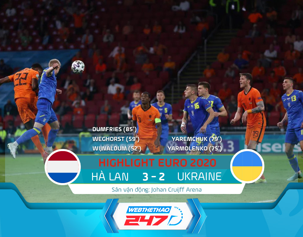 Highlight euro Hà Lan vs Ukraina