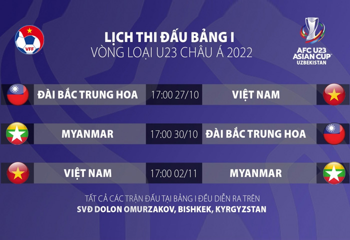 Lịch thi đấu U23 Việt Nam