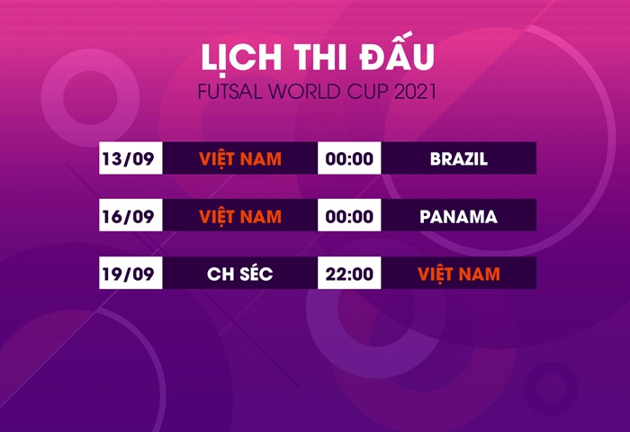 Lịch thi đấu Futsal Việt Nam