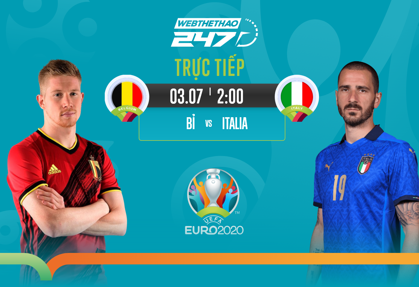 Tường thuật trực tiếp giữa Bỉ vs Italia