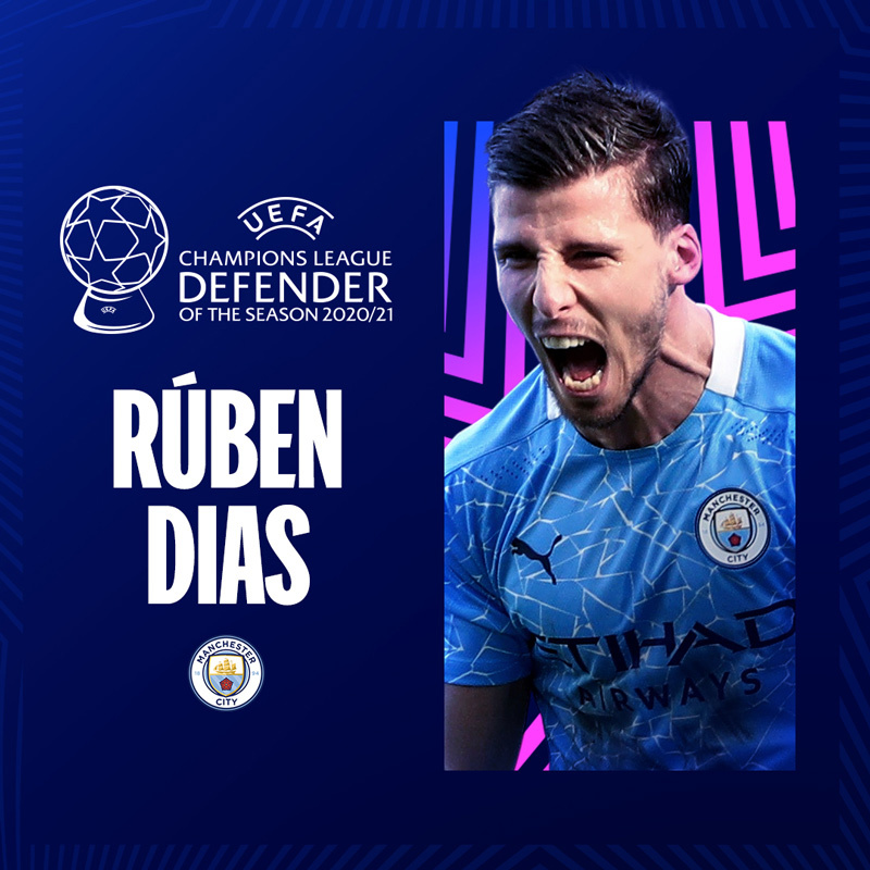 Hậu vệ xuất sắc nhất mùa giải thuộc về Ruben Dias