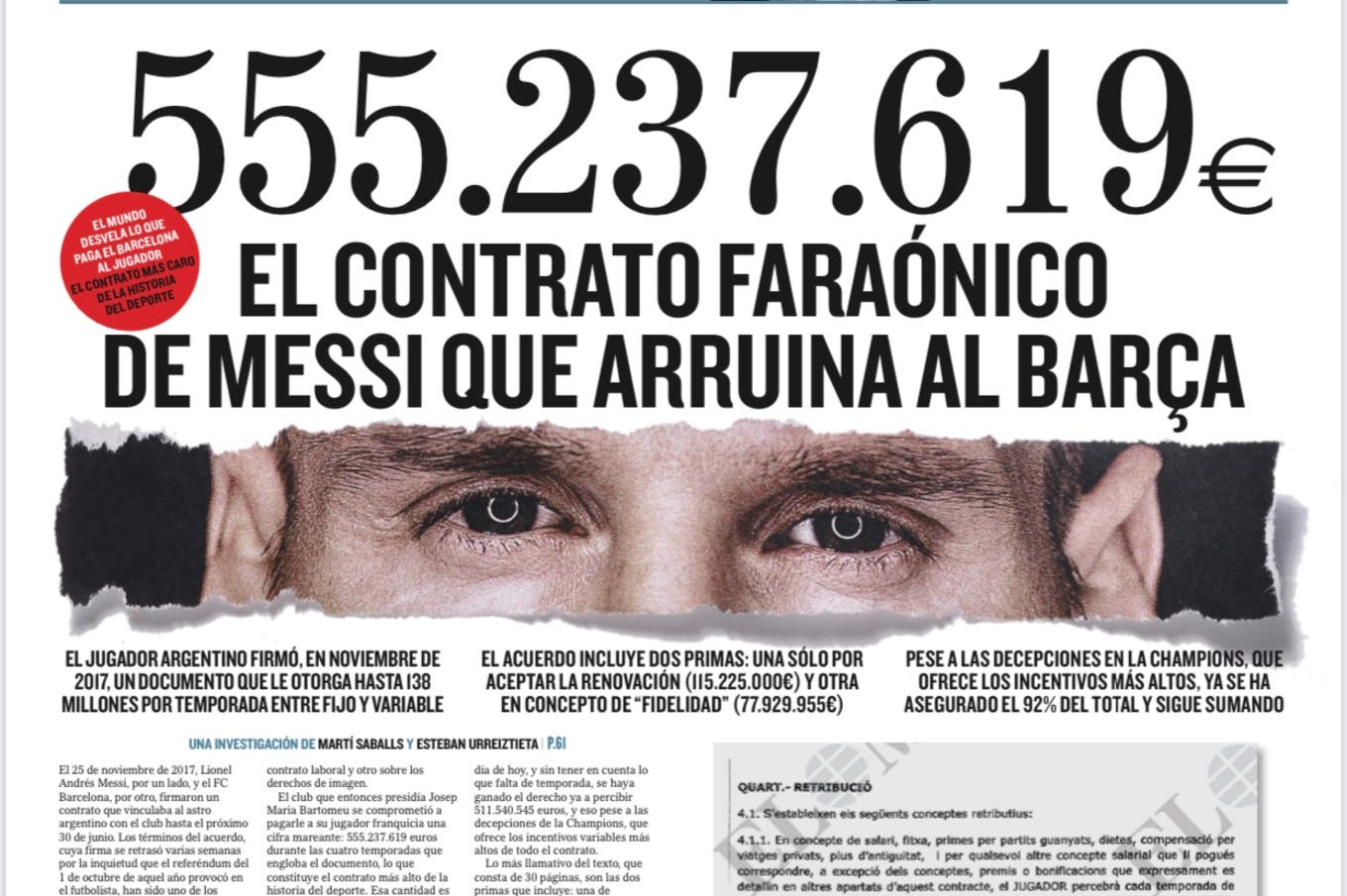 Tờ El Mundo từng tiết lộ con số gây sốc