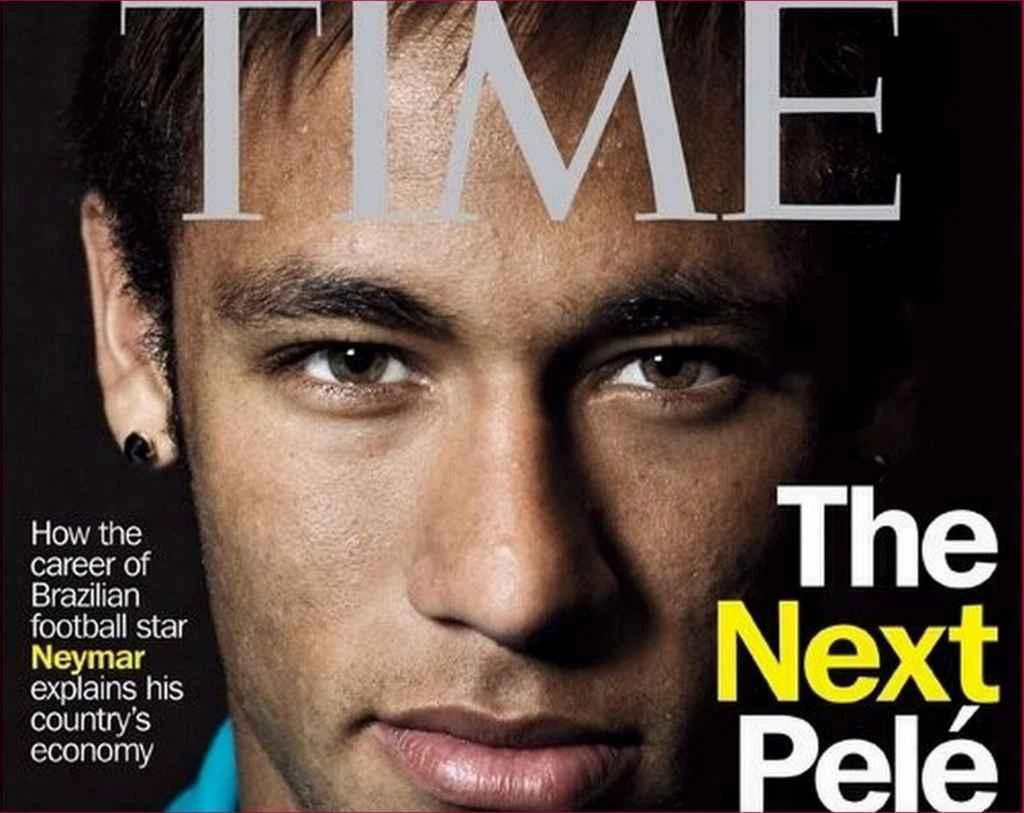 Neymar đã xuất hiện trên trang bìa của Tạp chí Time với tiêu đề “The Next Pelé”