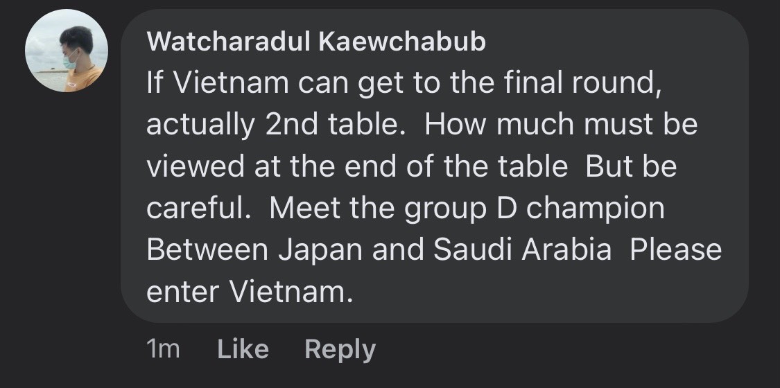 Nếu Việt Nam đi tiếp vào tứ kết thì họ sẽ ở vị trí thứ 2. Họ sẽ đối mặt với các đội bóng mạnh ở ở bảng D như Nhật Bản, Saudi Arabia. Hãy cẩn thận đấy Việt Nam