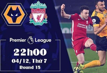 Link trực tiếp bóng đá Wolves vs Liverpool, 22h00 ngày 04/12/2021
