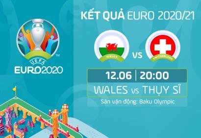 Kết quả, Tỷ số Xứ Wales vs Thụy Sĩ, 20h00 ngày 12/6/2021