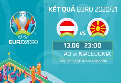 Kết quả, Tỷ số Áo vs Macedonia, 23h00 ngày 13/6/2021