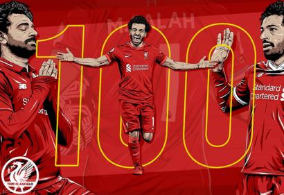 Mohamed Salah cán mốc 100 bàn thắng nhanh thứ 5 tại Ngoại Hạng Anh