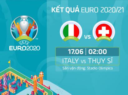 Kết quả, Tỷ số Italia vs Thụy Sĩ, 02h00 ngày 17/6/2021