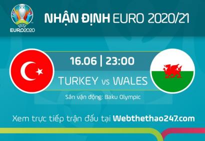 Nhận định Thổ Nhĩ Kỳ vs Wales, 23h00 ngày 16/6/2021